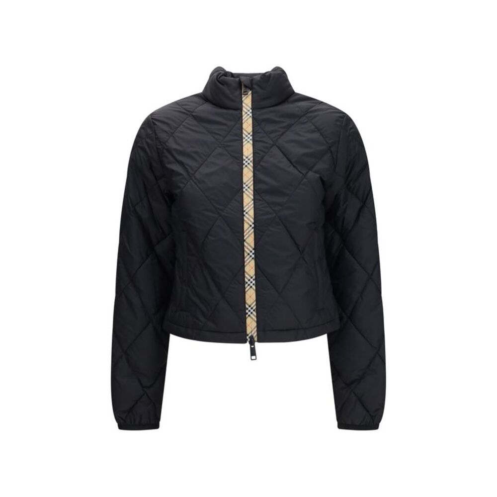 Burberry Women Bramford Quilted Nylon Jacket With Check Tape